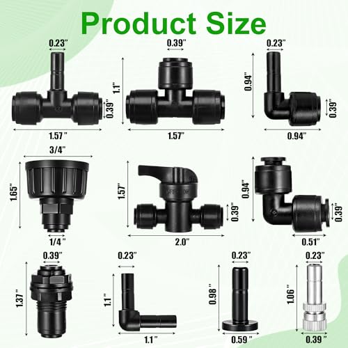 86 Pack 1/4" Reptile Mister System Reptile Mister Nozzle Kit,360 Degree Adjustable 1/4 Misting Nozzle Parts Quick Connect Fittings for Aquarium,Vivarium,Plants, Amphibians - size: 84 Pack Mister Nozzles Kit