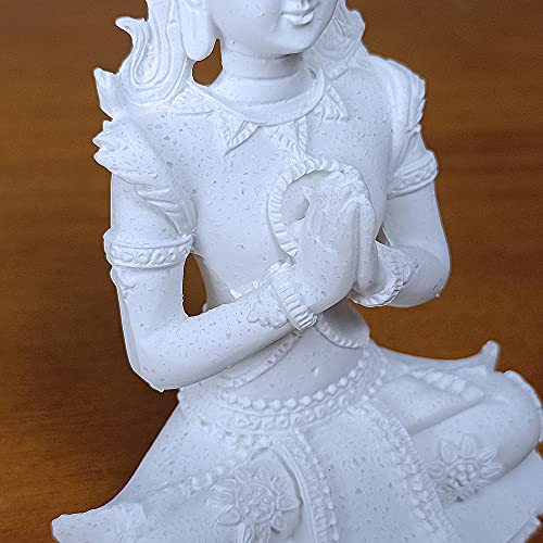 HYFAN Mini Sandstone Buddha Yoga Meditation Statue Harmonious Figurine Collectible Craft Feng Shui Sculpture Decor for Home Office Shelf Desktop (White 1 - color: White 1