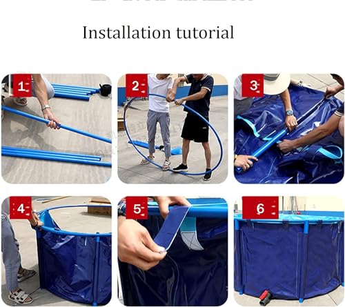 WANLIAN Pool Above Ground Canvas Fish Pond Circular Thickening Pool Large Collapsible Outdoors Tarpaulin for Koi Culture Agricultural Irrigation Water Storage Tank,Easy to Install(Belt Frame)(3 * 1) - style: 3*1