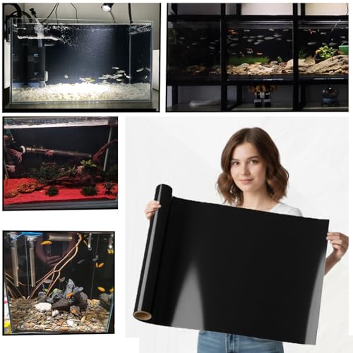 Aquarium Background Static Cling Black Fish Tank Sticker 79 x 23.6 inches | Easy Install for Glass Tanks, No Residue, Reusable - color: Black, size: 79 x 23.6 inches