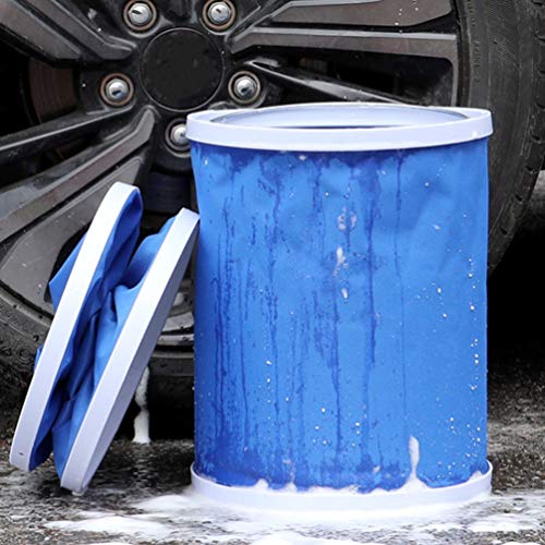 Wakauto Collapsible Water Bucket Folding Bucket Portable Water Storage Container Wash Basin Foot Bath Tub for Fishing Camping Travel Gardening Blue 9L - color: Blue 13l