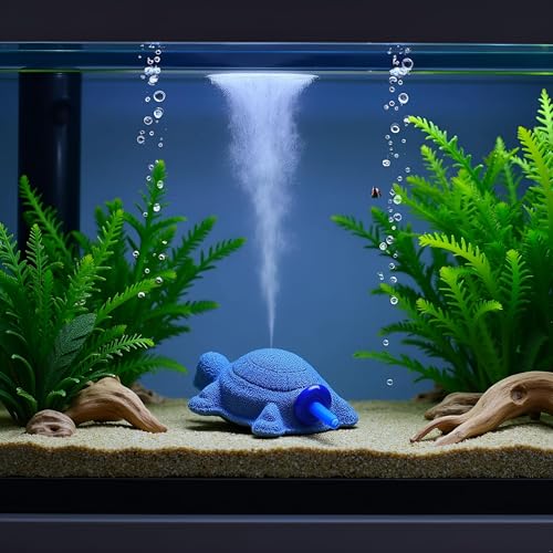 Blue Turtle Aquarium Bubble Air Stone Diffuser Fish Tank Aerator Oxygen Pump Ornament Decor Aquarium Air Pump Accessories, Aquarium Air Pumps