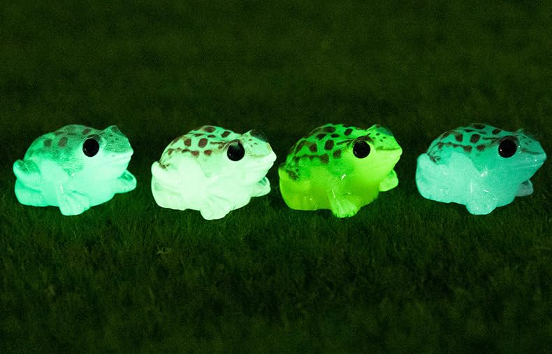 EMiEN 10Pcs Luminous Mini Frog for Decoration Fairy Garden Plant Décor,Cabinet,Aquarium Ornaments Party etc.