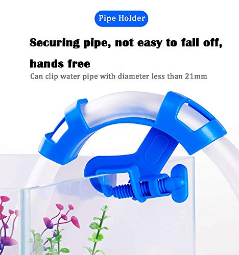 NGe 5Pcs Adjustable Fish Tank Water Hose Holder Water Tube Clamp Fixed Clip Aquarium Pipe Holder (2 Curved Shape, 3 Straight)