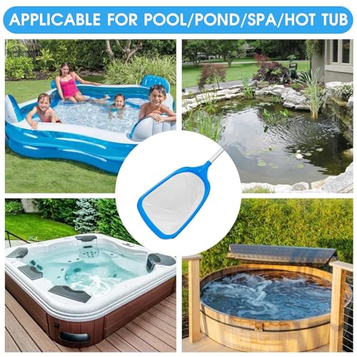 TidyMister Hot Tub Skimmer Spa Net with 12'' Aluminum Pole Ultra Fine Mesh Net Handy Leaf Skimmer for Small Above Ground Pools Pick Up Fine Debris Lightweight Net - size: 12inch