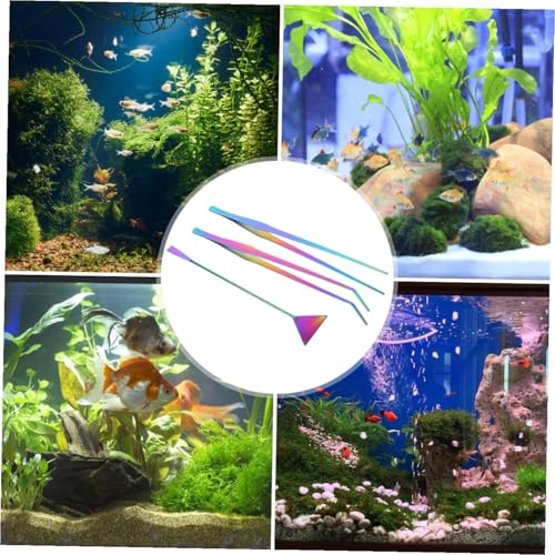 TOYANDONA 3pcs Plant Aquarium Tools Set Tweezers Spatula Kit for Fish Tank Cleaning