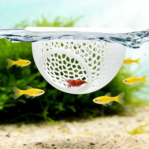 Floating Betta Hide & Shrimp Cave – 3-in-1 Aquarium Cave & Rest Spot for Betta and Small Fish, Shrimp – Safe Nano Tank Accessories with Feeding Station, Eco-Friendly PLA