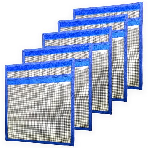 12" x 9" Fishing Lure Bag, 5 Pcs Blue Mesh Foldable Unrigged, for Saltwater & Freshwater Tackle Storage, Includes Single Pouch Vinyl Organizer, Ideal for Trolling Lures, Marlin & Offshore Fishing