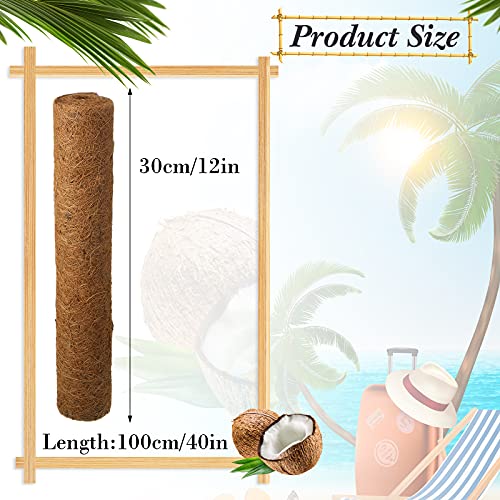 Jetec Coconut Liners for Planters, 12 x 120 Inch Natural Coco Planter Liner Flower Basket, Reptile Carpet, Fiber Mat, Garden Decoration, Animal Pet Reptile Pad - size: 12 x 40 Inch