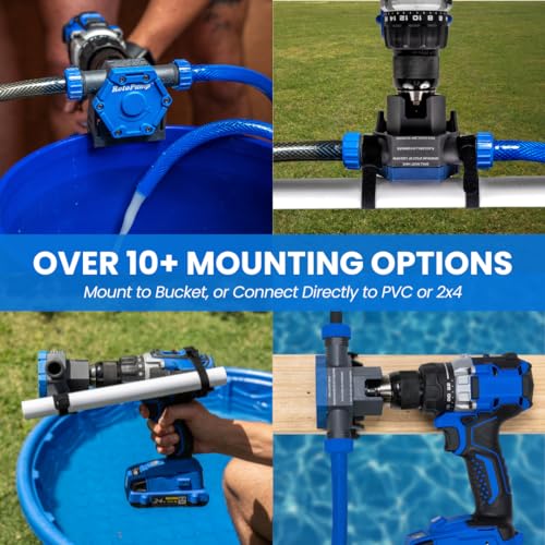 RotoPump Water Pump Self Priming 12.5 Gallons Per Minute. Lightweight and Portable. Siphon Standing Water in Tubs, Sinks, Showers, Boats, Aquariums, Water Heaters and more
