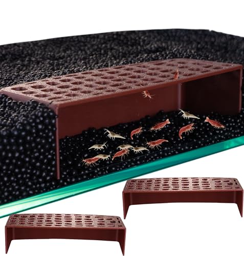 2Pcs Shrimp Hide Cave, Aquarium Shelter, Shrimp Tank Accessories, Fish Tank Decorations (Brown) - color: Brown