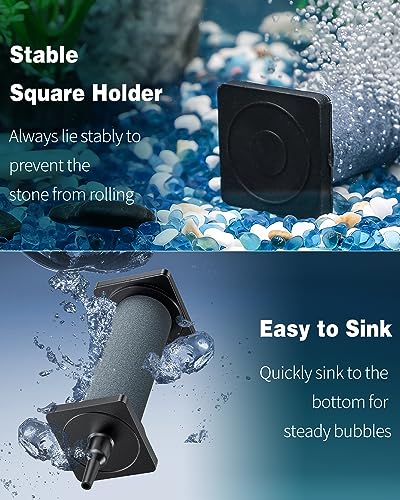 Pawfly Aquarium Air Stone for Air Pump 3 Inch Fish Tank Air Stone Bubbler Cylindrical Bubble Release Tool Oxygen Diffuser for Fish Tanks Buckets Small Ponds and DWC Systems, 2 Pack
