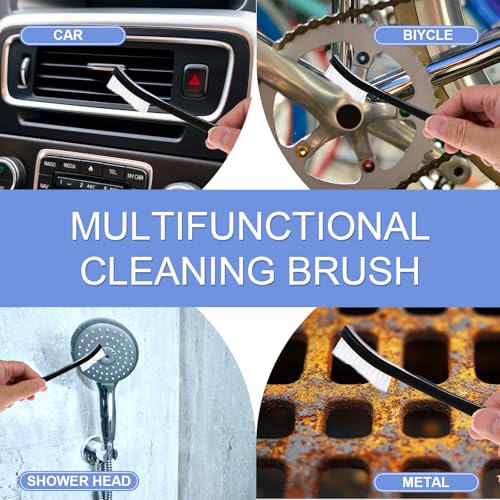 cobee 20Pcs Double-Ended Cleaning Brushes, Plastic Small Cleaning Brush Stiff Bristles Crevice Brushes All Purpose Detailing Brush for Bathroom Kitchen Home Small Space