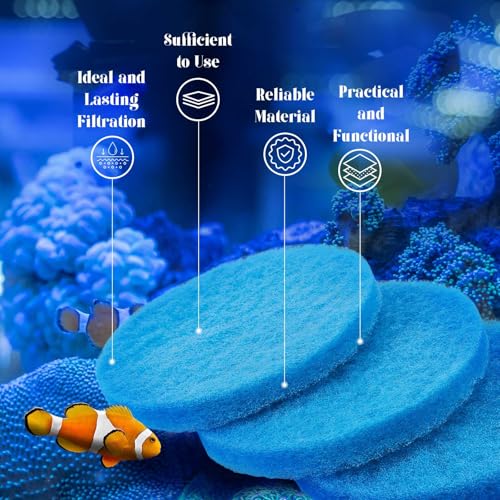 Tranqun 24 Pcs Fine Filter Water Polishing Pad Compatible with Fluval Fx4, Fx5, Fx6 7 x 7 x 0.79 Inches Blue Filter Media Canister Aquarium Water Polishing Pads - color: Polyester Blue, size: 7 x 7 x 0.79 Inches