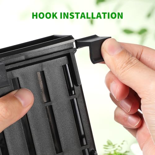 Ipetboom Hanging Aquarium Plant Holder 4-Pack Plastic Aquatic Planters 4.92X3.14X2.16In with Multiple Drainage Holes for Fish Tank Decoration and Aquatic Plant Growth - color: Black