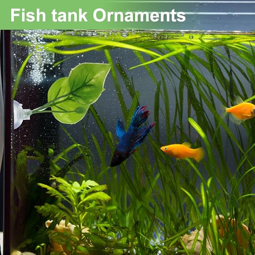 Betta Fish Leaf, Natural Habitat Simulation for Betta Spawnings Grounds, Betta Spawnings Leaves, Resting Bed, Large Small Leaves, Yellow Green