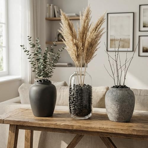 River Rocks Decorative Ornamental Vase Filler 0.5" - 0.75" Black Aquarium Gravel 2 lbs - Landscaping Pebbles for Indoor Plants, Succulents, Terrarium & Home Decor, DIY & Crafting – Royal Imports - size: Small - 2 lbs, style: Black