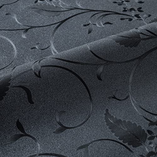 Niviy Blackout Window Privacy Film Non-Adhesive Privacy Film Total Black Out Window Cover Bathroom Door Glass Decoration Static Cling Covering (Black, 17.7"x 47.2") - color: Black, size: 17.7" x 47.2"