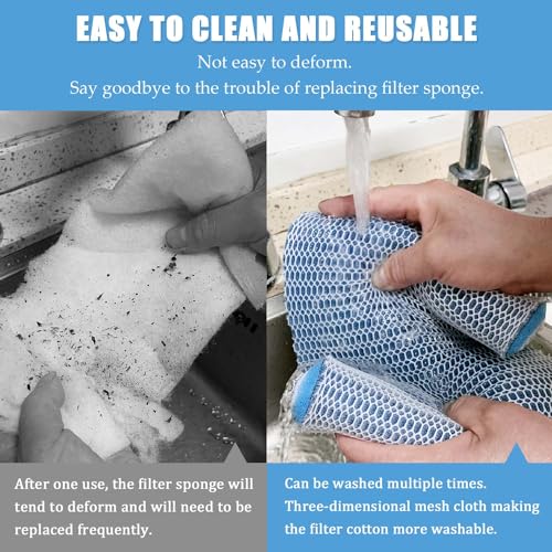 SHIGATSU Aquarium Filter Floss Rolls, Upgraded 8-Layer Aquarium Filter Sponge for Fish Tank Filter and Pond（15.7" x 19.7"）, Aquarium Filter Media for Freshwater or Saltwater Aquariums - size: 15.7" x 19.7"