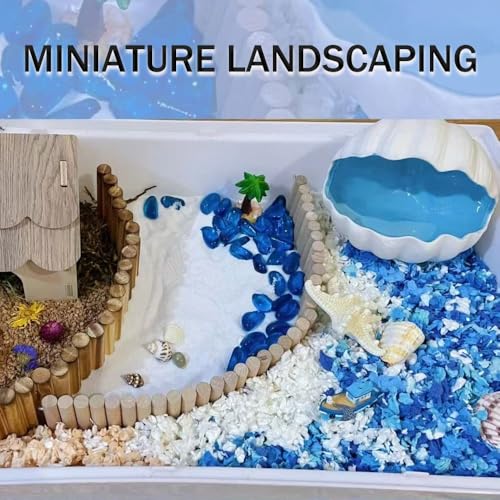 RUIAN Fish Tank Decor & Hamster House - Multipurpose Aquarium Ornament, Storage & Pet Habitat - Ideal for Aquascaping, Small Pets & Craft Projects (Blue) - color: Blue