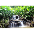 Waterfall Aquarium Background Garden Style Lush Green Plants Terrarium Backgrounds Cascading Falls Stream Jungle Rocks Fish Tank Background Garden View Landscape Reptile Tank Backgrounds 24x12in - color: Leaf_Green, size: 24(W)x12(H)inches/ 60(W)*30cm(H)