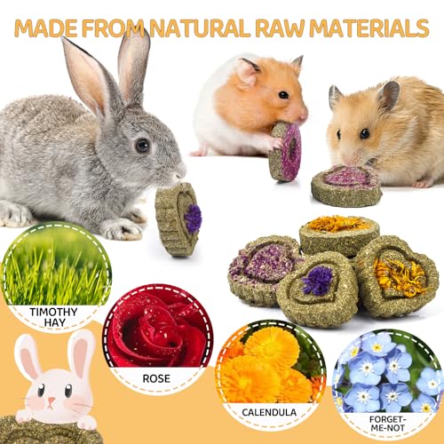 VESPRO 30PCS Guinea Pig Hay Food Natural Rabbit Chew Toys for Teeth，Hamster Toys, Bunny Chew Toys Timothy Hay Treats for Rabbits Chinchillas Rats, Small Animals Teeth Grinding - size: 1 Count (Pack of 30)