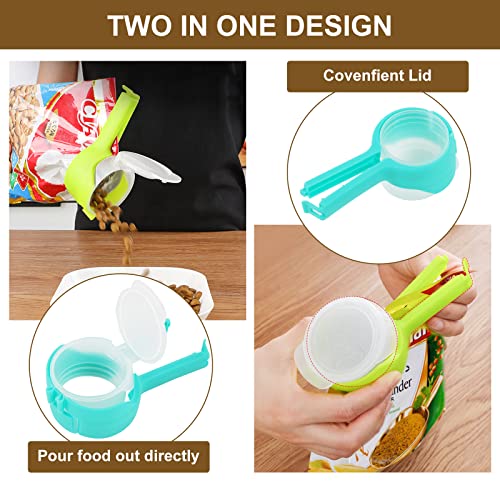 Bag Clips for Food Storage Sealing Clips with Pour Spouts Food Sealing Plastic Great for All Food or Cat/Dog Food Storage and Organization（6 Pack）