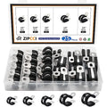 ZIPCCI Cable Clamps Assortment Kit, 25 Pack Stainless Steel Rubber Cushion Pipe Clips (1/4'' 5/16'' 3/8'' 1/2'' 5/8'' 3/4'' inch) - size: 1/4" to 3/4" Assortment (25 Pack)