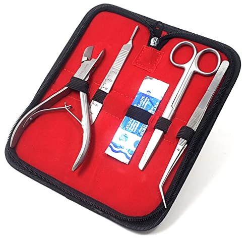 A2ZScilab - Basic Coral Propagation FRAGGING KIT, 14 Pcs Tools for Hard Soft Freshwater Reef, Stainless Steel - Coral Cutter+Knife,Scissors and Tongs for Aquatic Plants,Coral Fragmenting Trim Cleaning