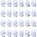 Mudder 24 Pcs Suction Cup Hooks Wall Clear Suction Cups with Metal Hooks Window Hangers for Glass Wall Towel Hangers Supplies Bathroom Glass Kitchen Decorations,3 lbs (45 mm)