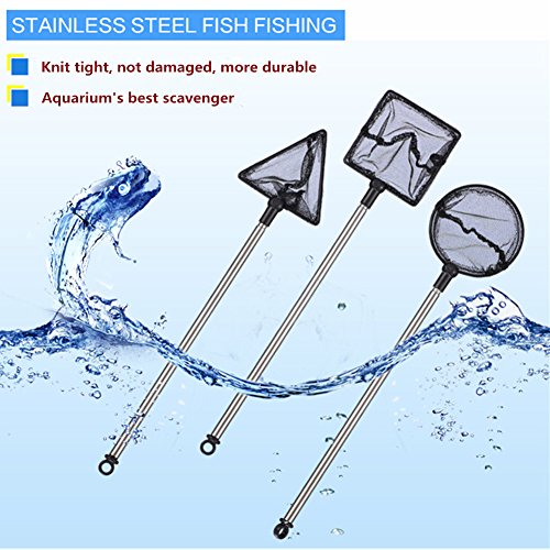 Telescopic Fishing Landing Net for Aquarium, Pond & Shore – Round Mesh Design, Lightweight Aluminum Grip, Foldable for Easy Storage (Compatible with Small Fish & Shrimp)