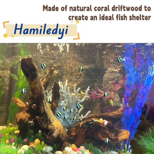 5PCS Aquarium Driftwood,3.5-7in Natural Coral Wood,Fish Tank Driftwood Assorted Branches Reptile Tank Decor Aquarium Decoration - size: S:Mopani driftwood 3.5-7in 5PCS