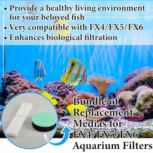Threlaco 28 Pcs Aquarium Media Kit Compatible with Fluval Fx4/ Fx5/ Fx6 Filter, Carbon Foam Pad, Phosphate Remover Pads, Activated Carbon, Foam Block, Silicone Lube, Towels, Ceramic Ring, Mesh Bag - color: Phosphate Remover Pads