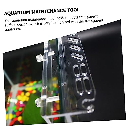 Acrylic Aquascaping Tool Holder Rack for Fish Tank Maintenance Wall-Mounted Organizer for Scissors Tweezers and Tongs and Easy to Install Storage