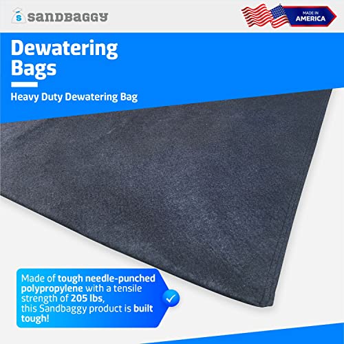 Sandbaggy Dewatering Bags - Made in America - Filters Sediment, Silt, Oil, Sludge - Use for Construction Sites, Dredging - Material: Non Woven Geotextile Fabric (3 ft x 4 ft, 10) - size: 3 ft x 4 ft