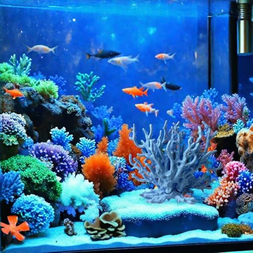 Fish Tank Decorations,Aquarium Corals Decoration, Aquarium Ornaments, Fish Tank Coral, Aquarium Corals Decoration, Fish Decorations for Aquarium (Blue, Medium) - color: Blue