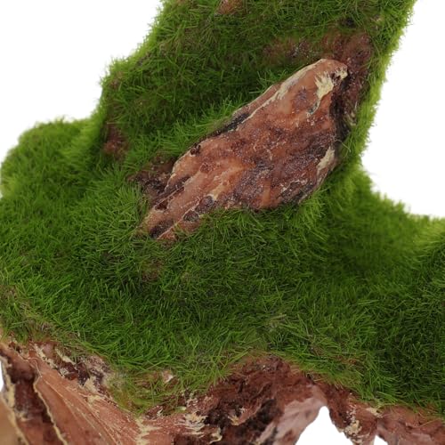 POPETPOP Floating Aquarium Rock Decorations, Set of 2 Suspended Moss Stones for Fish Tank, Avatar Style Floating Island Mountain, Yellow Ethereal Landscape Decor with Suction Cups