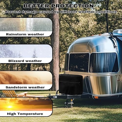 Black Camper Dual 20lb RV Propane Tank Cover Travel Trailer Propane Tank Cover Waterproof Heavy Duty Propane Gas Cylinder Covers - color: Black, size: S(20LB)
