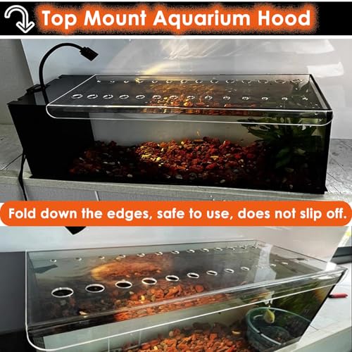 LZMZMQ Aquarium Anti Jump Cover Acrylic, Cat Proof Terrarium Lids, Fish Tank Anti-Jump Lid, Top Mount Aquarium Hood with Hole, 8 12 14 16 18 20 inch Wide(L25xW25cm/9.8x9.8in) - size: L25xW25cm/9.8x9.8in