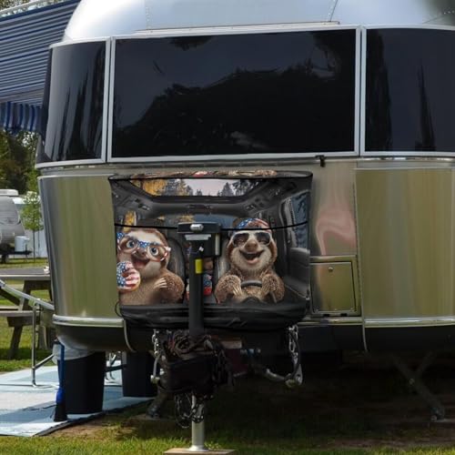 American Funny Sloth 20lb RV Propane Tank Cover Travel Trailer Propane Tank Cover Replacement Covers for RV/Trailer/Camper, RV Parts RV Accessories - color: American Funny Sloth, size: S(20LB)