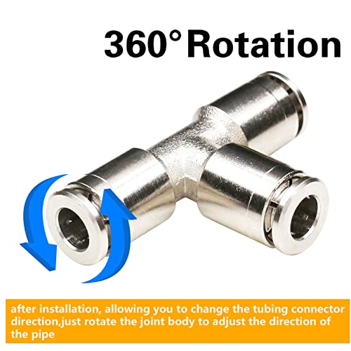 4mm Union Tee Push to connect fittings Stainless Steel Quick Connect Fittings,CEKER 4mm x 4mm x 4mm 3 Way Tee Shaped Tube Fittings Push Connectors Air Line Fittings 2pack - size: 4 mm, style: TEE