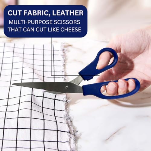 KUTZ 11" (27.9 cm) Leather Cutting Scissors | Extended Reach & Sharpness | Plastic Handles | Stainless Steel Blades | Ideal for Fabrics, Leather & Crafting Tasks - size: 11"