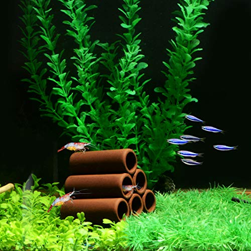 Saim Aquarium Breeding Cave Ceramic Shrimp Shelter Spawning Tube Shrimp Hide Ornament Hiding Cave Decorations Hideaway Pipe, Betta Accessories (6 Holes)