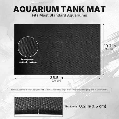 Aquarium Leveling Mat 19.7" X 35.5" X 0.2" EVA Aquarium Foam Leveling Mat, Non-Slip Shockproof Fish Tank Mat for Under Tank for Glass Fish/Turtle Tank Protection - size: 19.7inx35.5in