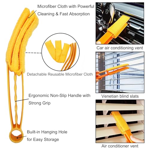 5Pcs Window Blind Cleaning Set, Washable dust Removal Cleaning Tools, air Vent Cleaning Brush, Track Cleaning Brush, dust Removal Cleaning Tools for Blinds, air conditioners, Track, and Fans