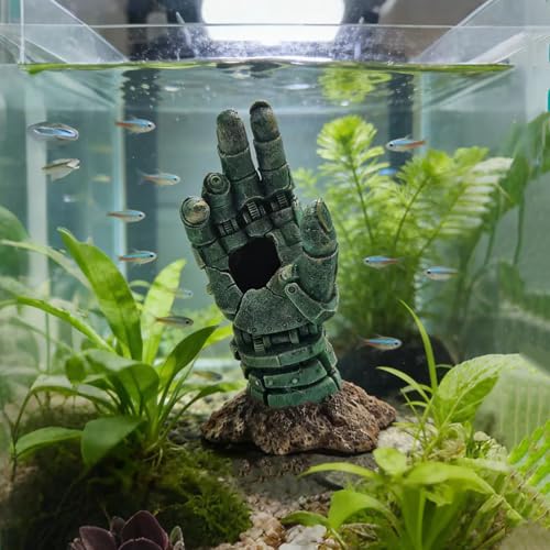 Aquarium Decoration Theme Decoration - Aquarium Hidden Cave Fish Tank Decoration, Reptile Cave Hidden Climbing Play Decoration Accessories, Suitable for Fighting Fish, Shrimp, Lizards, Amphibians