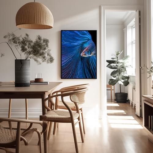 Monem Art Aquarium Fish Print - Blue Moon Poster - Siamese Fighting Fish Art - Animal Photography Wall Decor - Living Room or Office Decor - 16x20 Unframed Wall Art by Andi Halil - color: Style-04, size: 16"L x 20"W