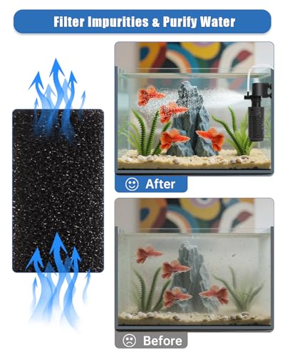 Aquarium Filter for 5-10 Gallon Tank – Ultra Quiet Submersible Filter Pump, 4W Energy Efficient, Adjustable Flow, Easy to Install, for Freshwater Fish and Small Aquariums - size: 4W for 5-10 Gallon Tanks