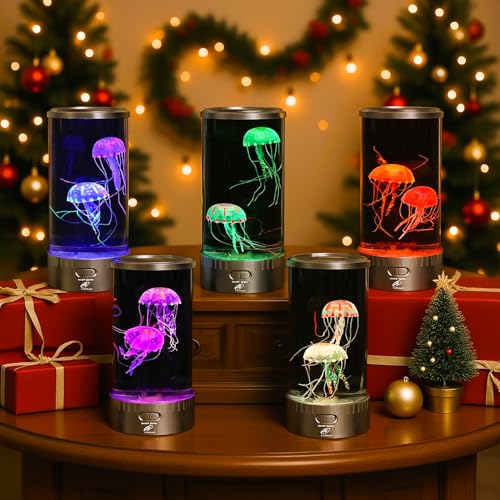 Lightahead Large Round LED Jellyfish Lamp – 18 LEDs with Vibrant Color-Changing Effects – The Ultimate Sensory Fake Aquarium for Decoration, Autism, ADHD, Stress & Anxiety Relief – Ideal Gift (Large) - size: Large (14 Inches Tall)