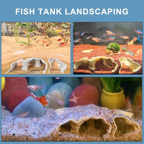 LIYAOLI 3D Printed Aquarium Cave Tunnel with Viewing Ports | Fish Tank Decor Hideout for Pleco,Fish Shrimp and Betta & Corydoras with Multiple Caves for Fish Tank Aquascape Decoration (M - Sand Color) - color: M - Sand Color